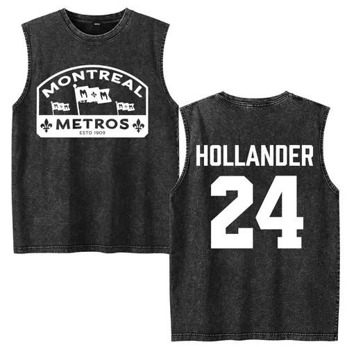 Renaltería calentada Shane Hollander 24 Montreal Metros camisetas sin mangas lavadas camiseta hombres mujeres ropa Harajuku chaleco sin mangas camisetas