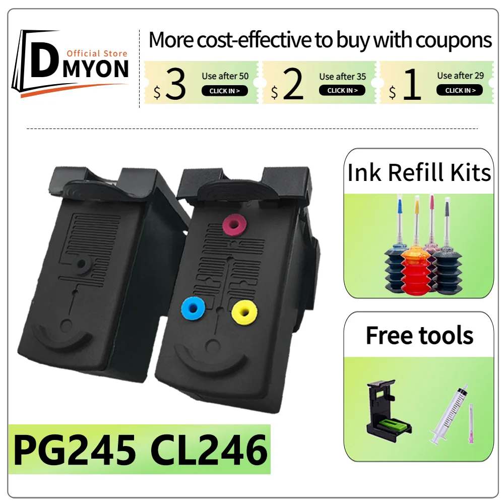 

PG245 CL246 cartucho Compatible pg245 cl246 Ink Cartridge for Canon Pixma IP2820 MX492 TS202 TS302 TS3120 TS3122 TR4520 TR4522