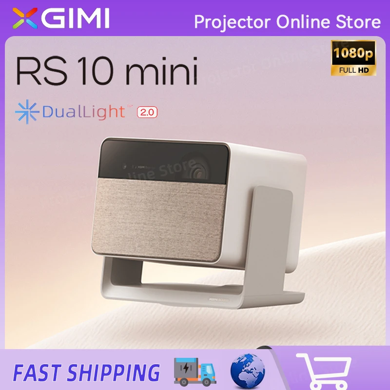 XGIMI RS 10 mini Portable Projector 1080P 1250ANSI Eye Care Three-color Laser PTZ Smart Home Theater 3D Android Wifi Cinema