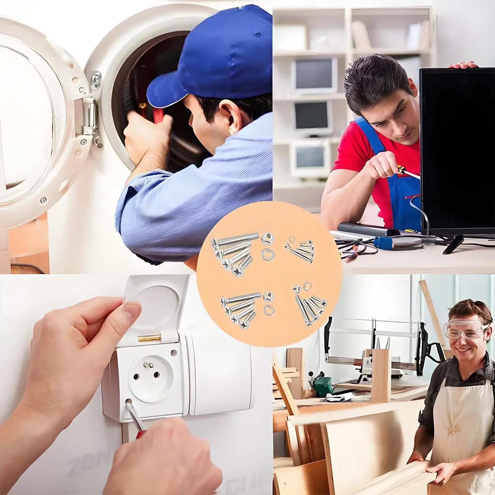 M1.6 M2 M2.5 M3 M4 M5 الصليب فيليبس شقة غاطسة رئيس مسامير 304 الفولاذ المقاوم للصدأ الترباس وغسالة الجوز تشكيلة مجموعة أدوات صندوق #3