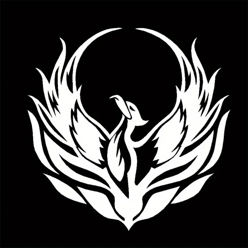 1PC Stylish Phoenix Silhouette Sticker for Journal, Luggage, Guitar - Cool Decal for Rebirth & Mythology Lovers
