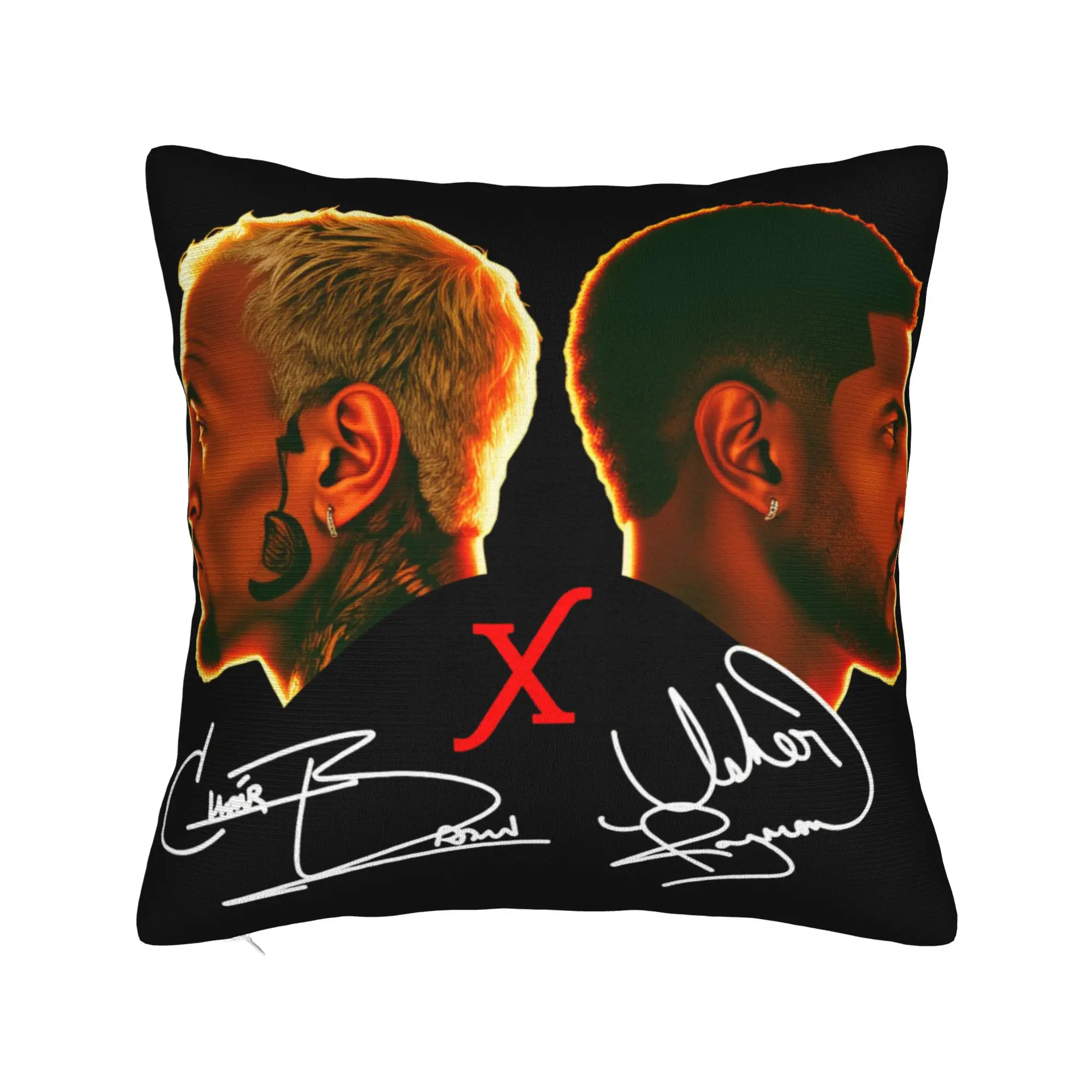 Pillow Case Chris Brown And Usher The Rb Tour Print  Raymond And Brown Pillow Cover For Living Room Sofa Kawaii Pillowcases
