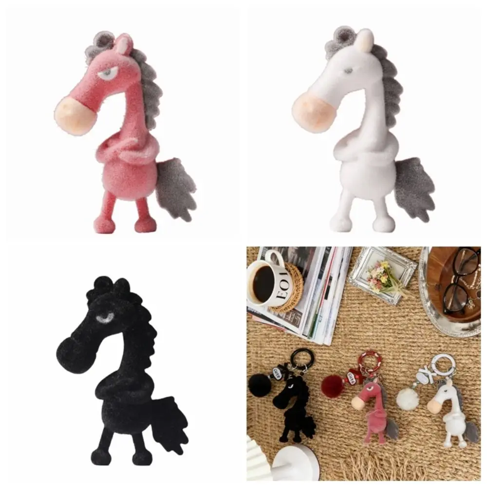 Interessante elegante jaar van het paard sleutelhanger schattig Chinees Nieuwjaar dierenriem hanger dier mascotte pluche pony tas charme cadeau