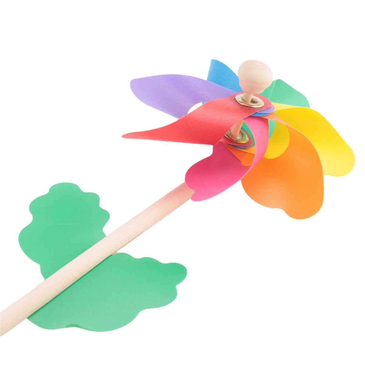 Pinwheels de palo de madera para niños, molino de viento para fiesta, juego de Pinwheels DIY, juguete para decoración de jardín y césped, 10 piezas