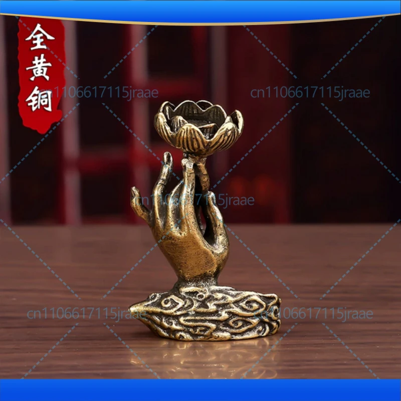 Lotus Buddha Hand Reverse Incense Burner Household Decorative Ornament Zen Incense Holder Home Decoration