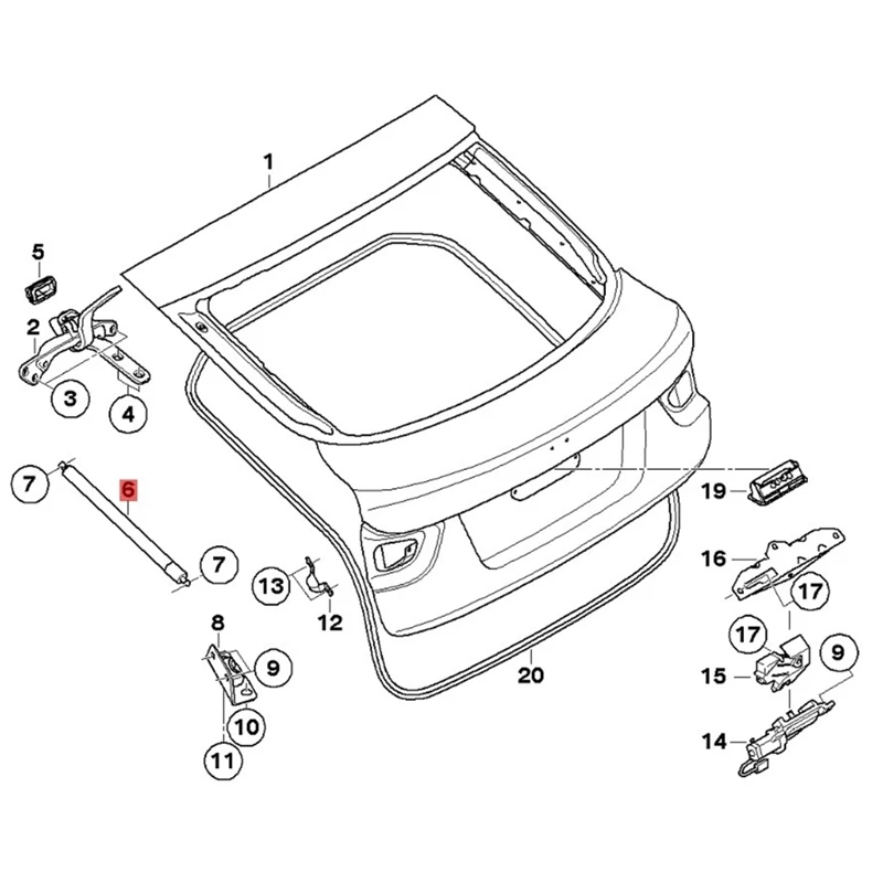 51247332698 Rear Right Tailgate Power Lift Support Accessories For BMW X6 E71 E72 2008-2014 Car Hatch Liftgate Shock Gas Strut