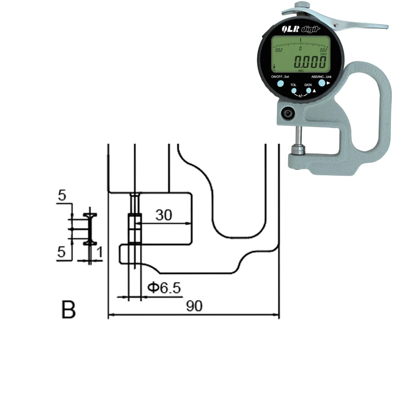 XIBEI Digital thickness gauge 0-10mm 0.0005 547-400 Digimatic Depth Gage547-252 high-precision 0.001 thickness gauge