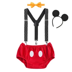 Baby Cake Destroyer Pants Children's Cute Birthday Dress Up Overalls Party Mickey Costumes 4-piece Set Jumpsuit for Girls