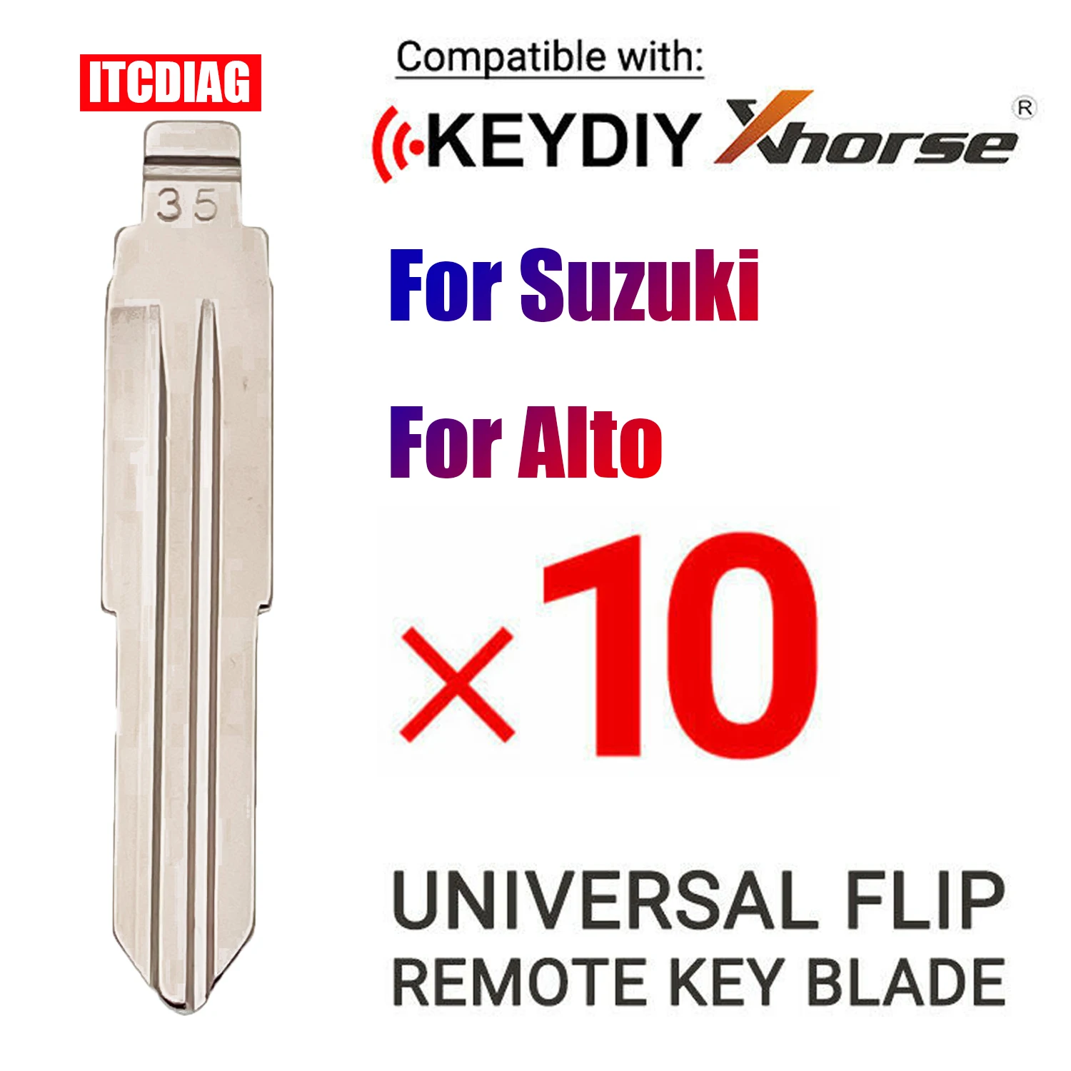 10PCS/lot #35 NO.35 New Replacement Metal SZ11R Uncut Remote Flip Emergency Key Blade Blank for Suzuki Alto for KD VVDI
