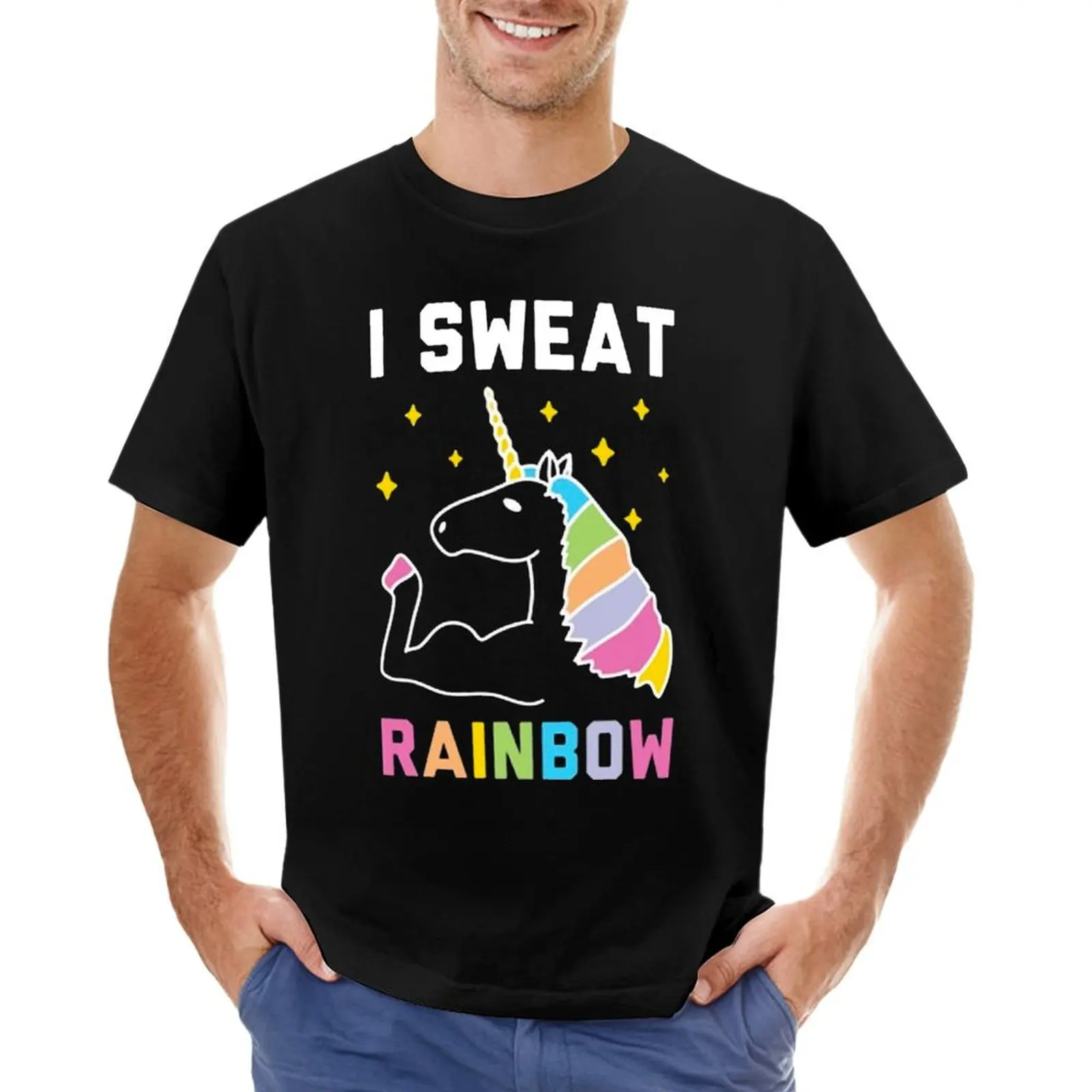 

I SWEAT RAINBOW - UNICORN T-Shirt sweat anime t shirts Men's clothing