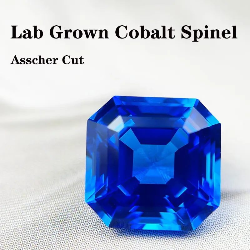 

L-Lab Grown Cobalt Spinel VVS1 Square Shape Asscher Cut DIY Ring Necklace Earrings Main Materials with Certificate Wholesale