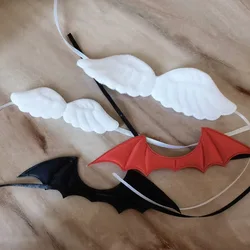 Little White Angel Wings Black Red Devil Bat Wing for 10/15/20cm Plush Dolls and 1/3 1/4 1/6 BJD Dolls Toy Wings Accessories