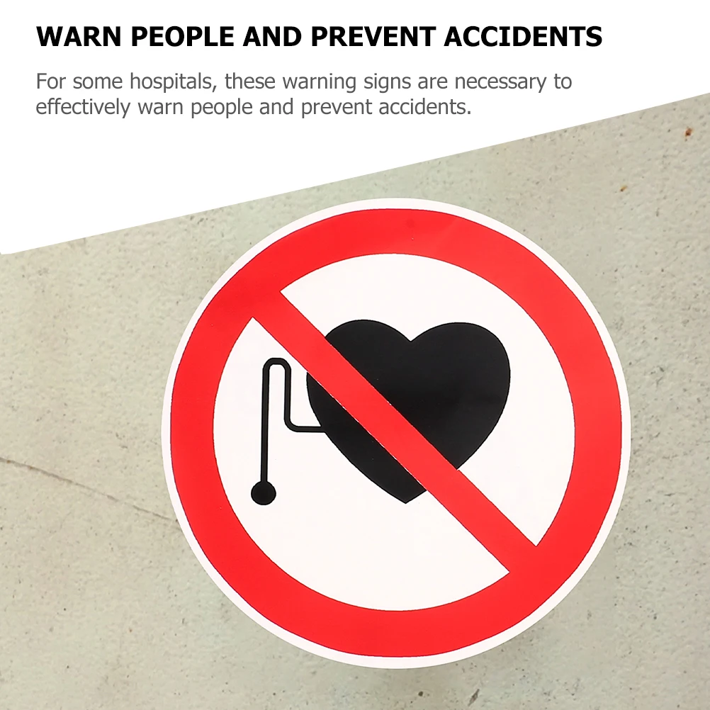 

5pcs Warning Stickers Safety No Sign Stickers Self adhesive Vinyl Notice Round Machine Decals Caution Labels