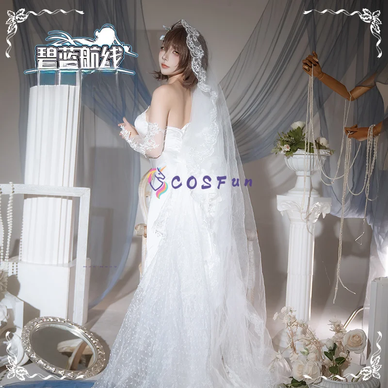 

Game Azur Lane MNF Jean Bart Cosplay Costume Princess Wedding Dress Halloween Carnival Party Outfit for Women COSFun