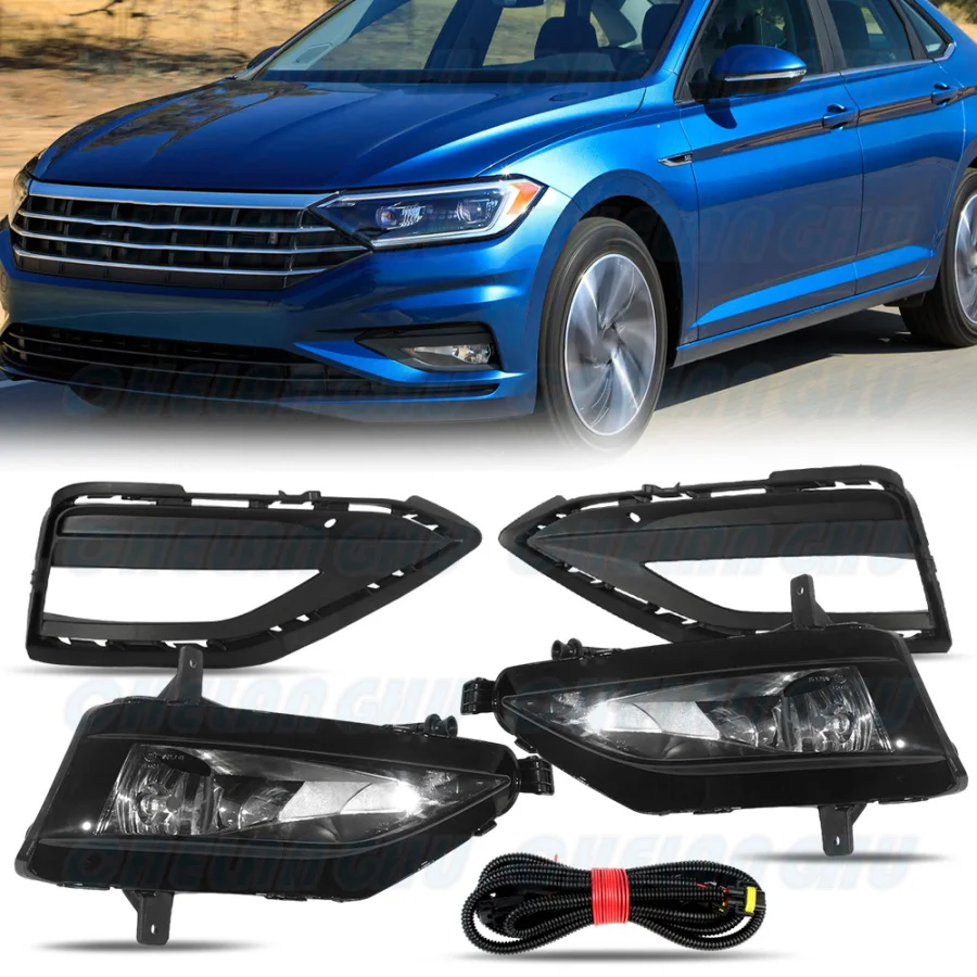 

For VW Jetta MK7 2019 2020 Car-styling Front Fog Lights Fog Lamp With Bulbs And Grille