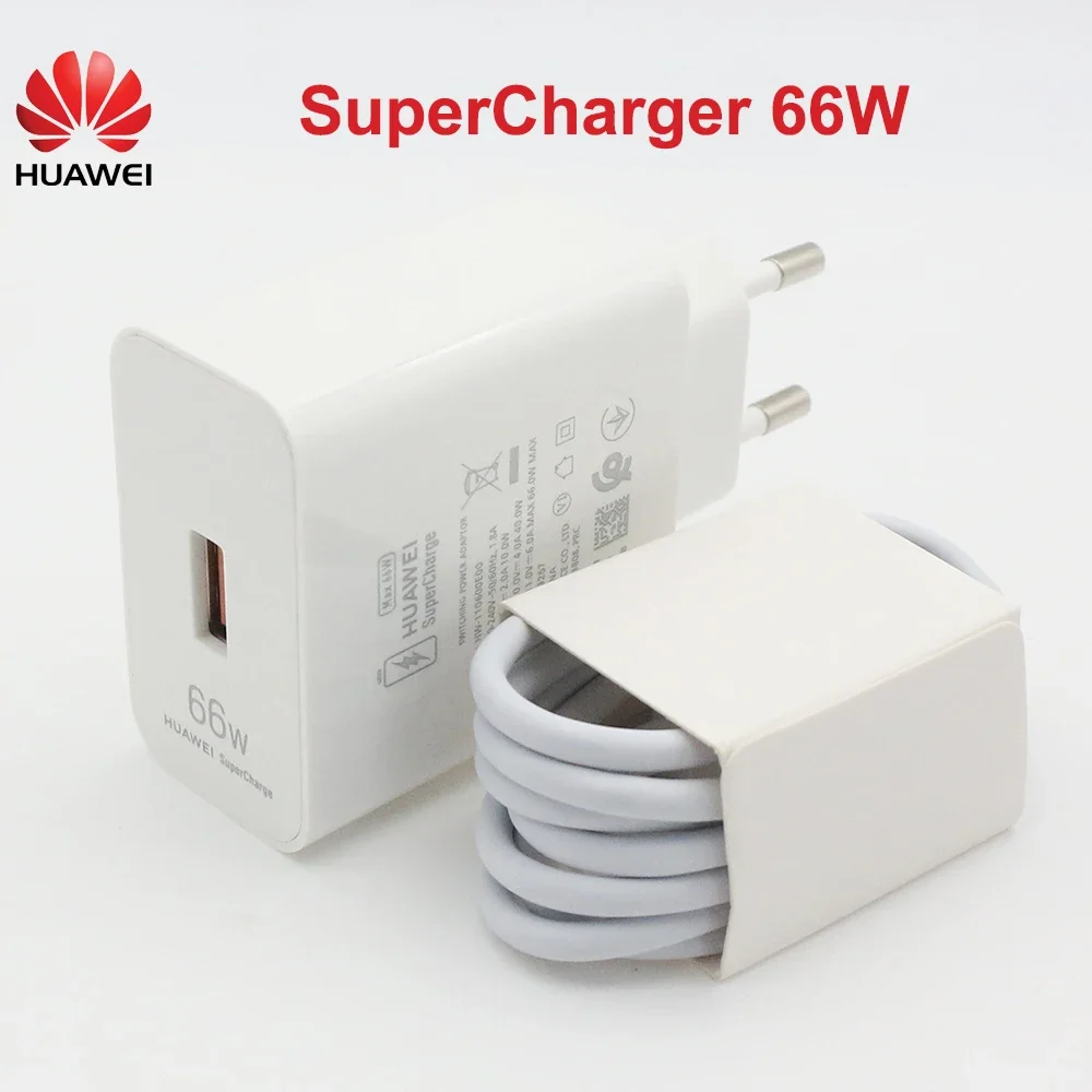 Original Huawei Mate 50 66w SuperCharge EU Power Adapter 6A Type C Cable for Huawei Mate 40 Pro Mate30 40 P40 Pro Nova8 Se P30