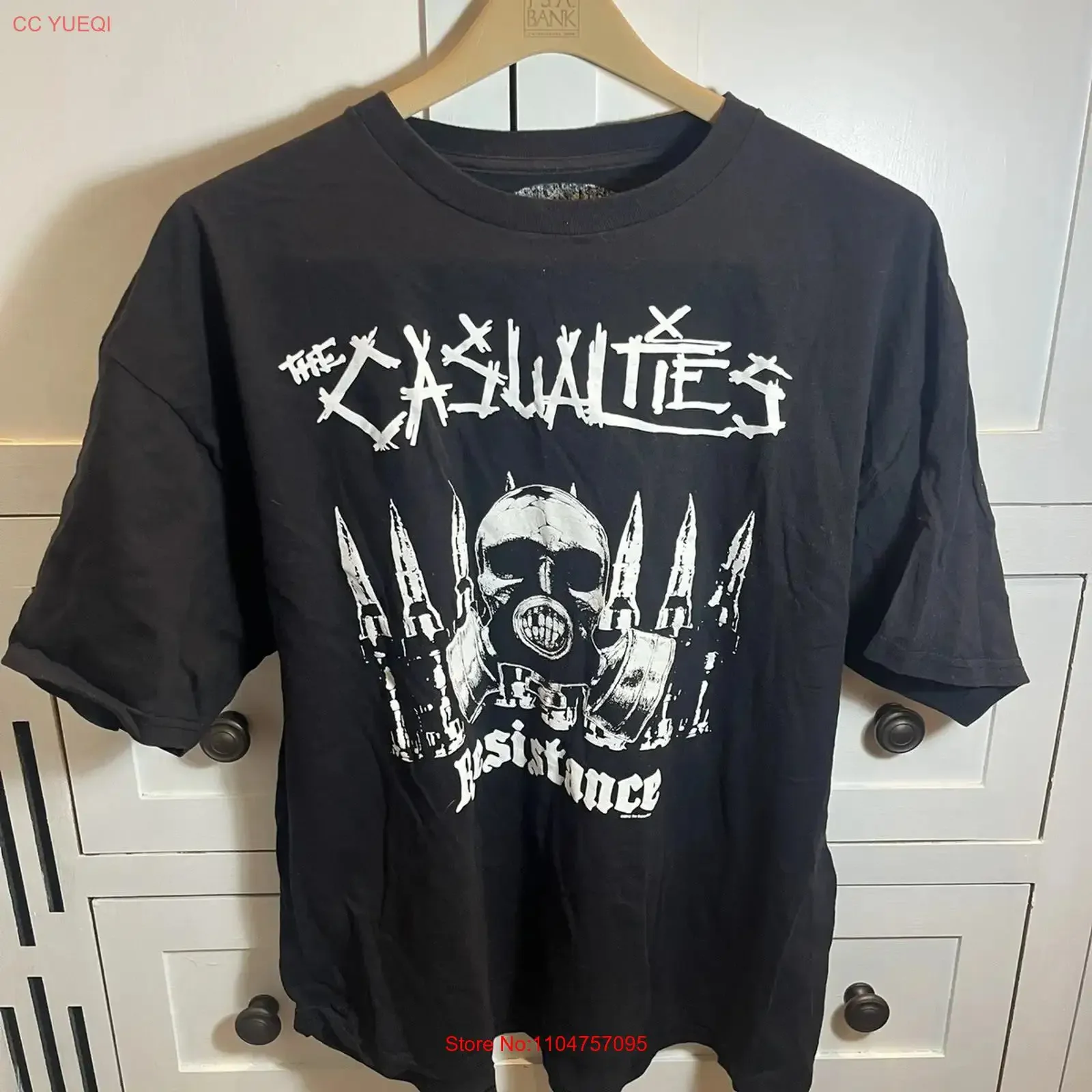 The Casualties Resistance Mens T Shirt 2XL Punk vintage Washed Casual Soft designer clothes Stretched Breathable homme Slightly