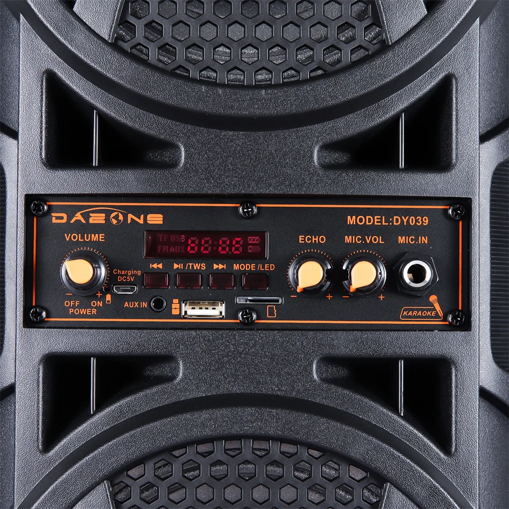 3000W Portable Bluetooth Speaker 6.5 inches Sub woofer Heavy Bass Sound System Party+Remote High Quality Led Light Tws Speaker