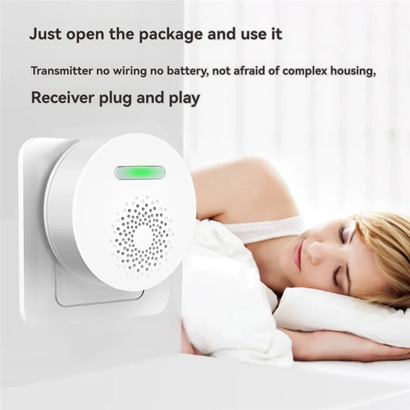 N82R Smart Wireless Doorbell Self-Powered Doorbell Built-In 36 Ringtones No-Battery 150M Long-Distance Reception Eu Plug