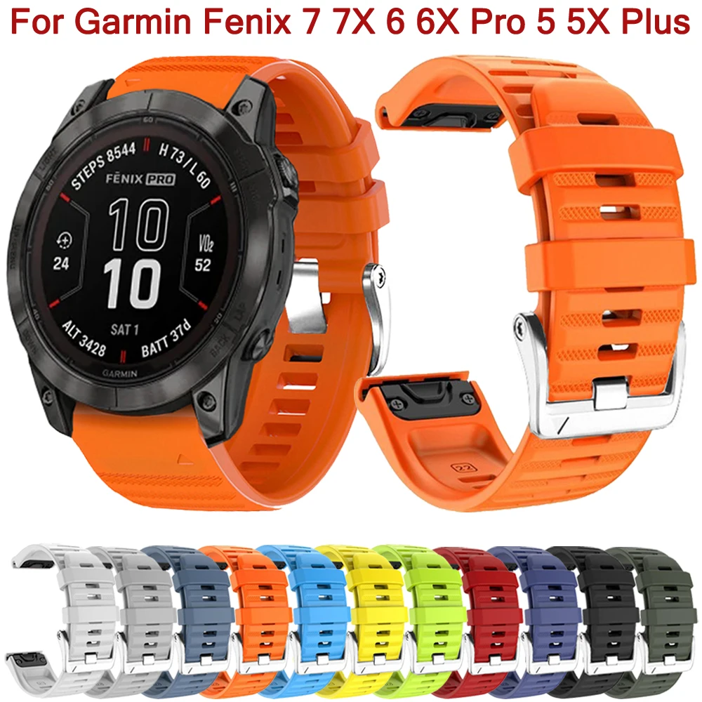 

22mm 26mm Quickfit Band For Garmin Fenix 7 7X 6X 6 Pro 5X 5 Plus 3 3HR 955 Strap Epix Gen 2 Tactix Bravo Silicone Watch Bracelet