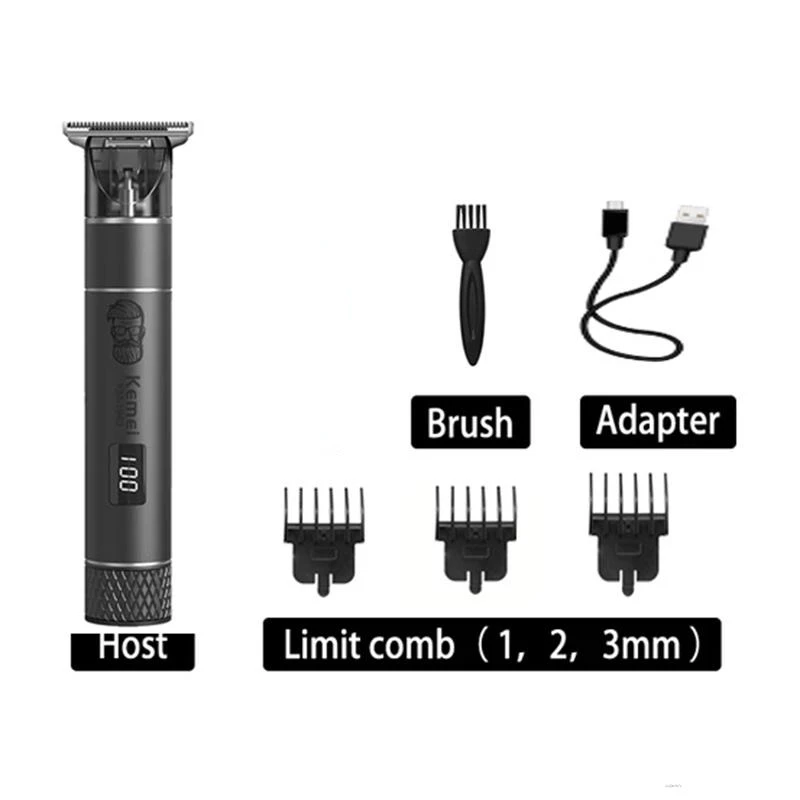 0mm Cordless Close Cutting T-blade Trimmer KM 1943 Type-C Kimi Shaver Mower Household Zero Gapped Hair Clipper Finishing Machine