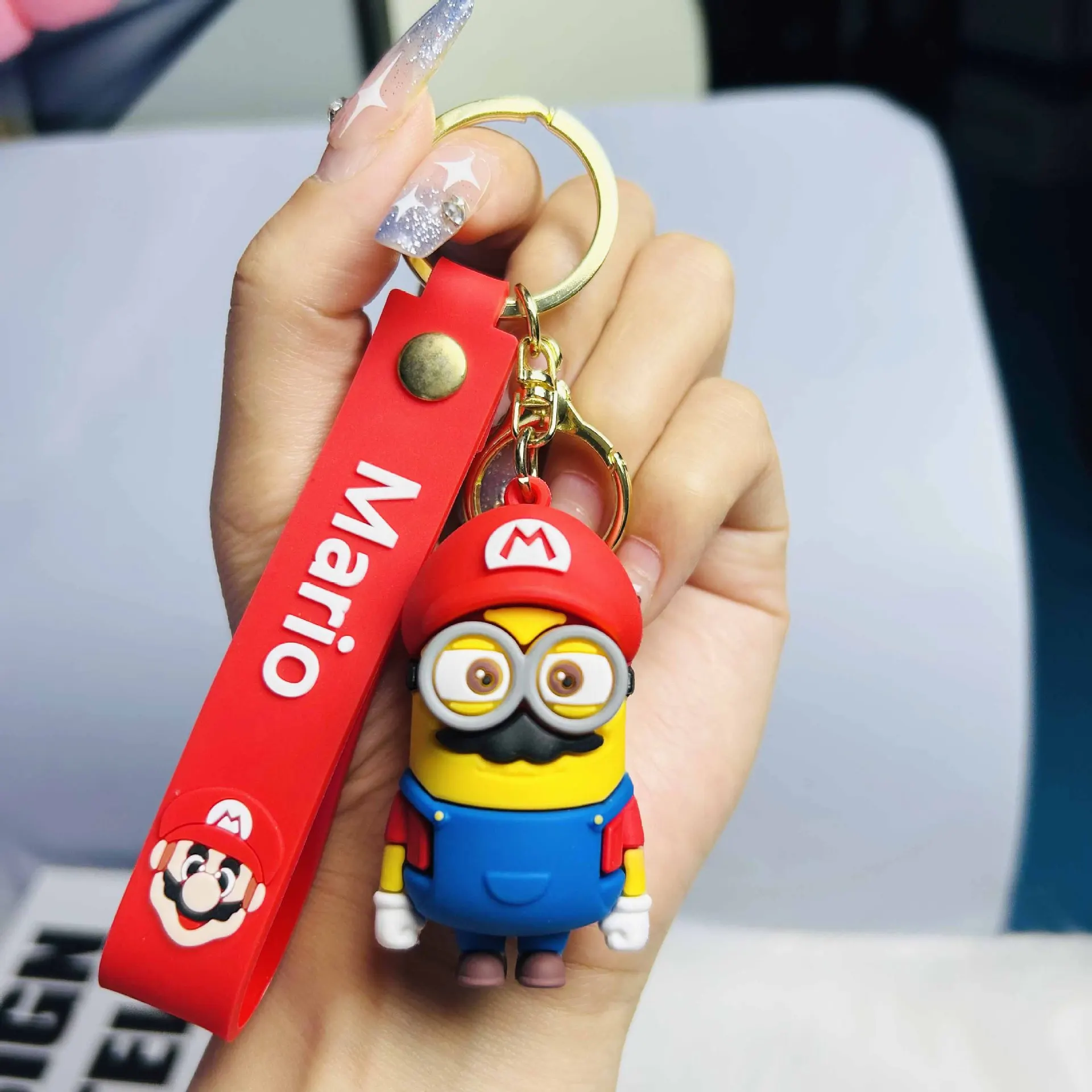 4PSC جديد الكرتون ماريو تحت عنوان كيرينغ قلادة مع زخرفة سيارة خمر تتميز سحر الفطر رائعتين بما في ذلك مكافأة صغيرة Ga #6