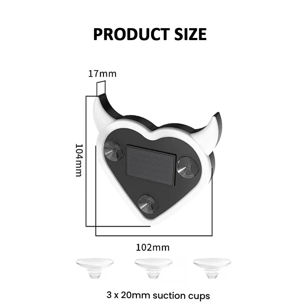 Car Window Ambient Energy Colorful Heart Shape Car Lamps Interior Decorative Lights With Suction Cup Lights Solar Type-C Charge