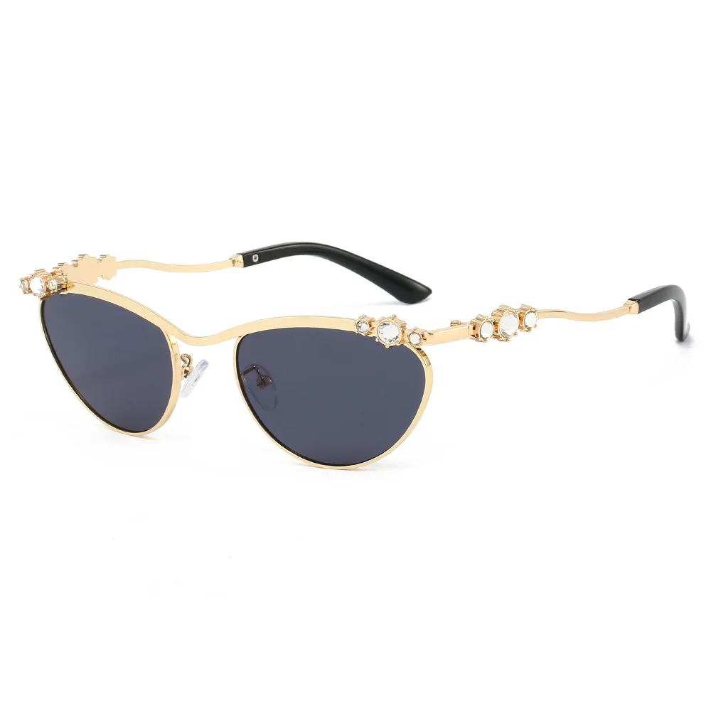 Neue Luxus Sonnenbrille Frauen Strass Cat Eye Ins Party Mode UV400 Sonnenschutz