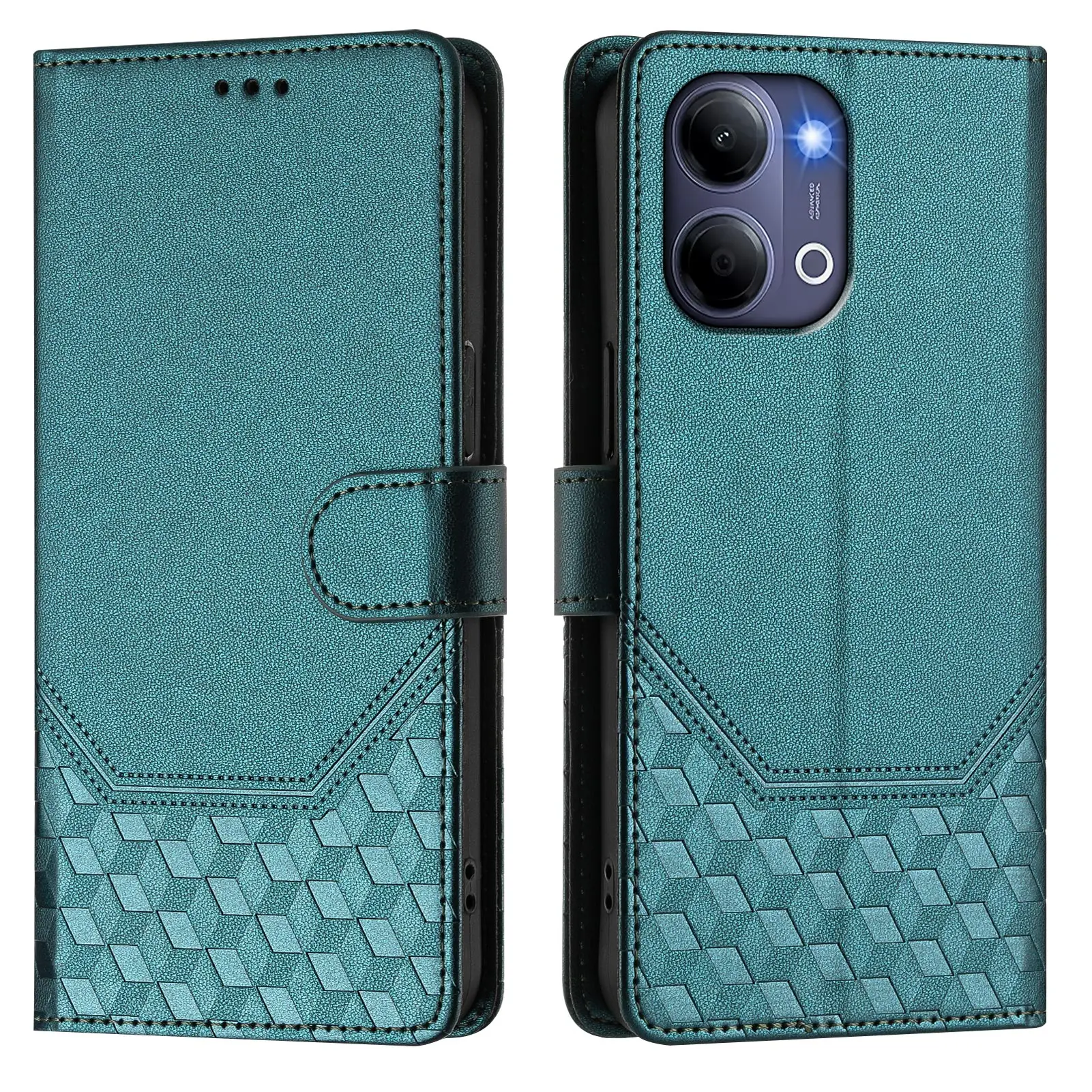 Etui z klapką na telefon VIVO Y21 5G 2026, VIVO Y 21 2021, Y21d, Y21s, Y21e, Y21t 4G, klasyczne tłoczone skórzane etui portfelowe na tył telefonu — zdjęcie produktu 4