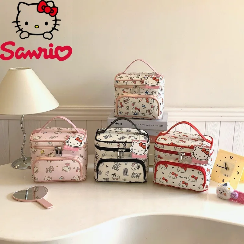  Hello Kitty Travel Makeup Bag Large Capacity Lightweight Toiletry Organizer Cute Portable Storage Travel School Daily Use