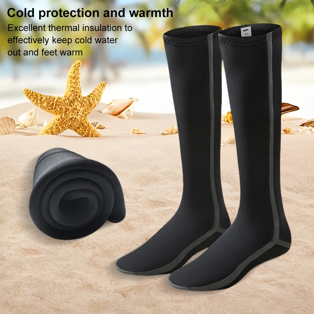 

3mm Neoprene Thermal Wetsuit Socks Long Swimming Socks Knee High Waterproof Socks for Rafting Snorkeling Sailing Swimming