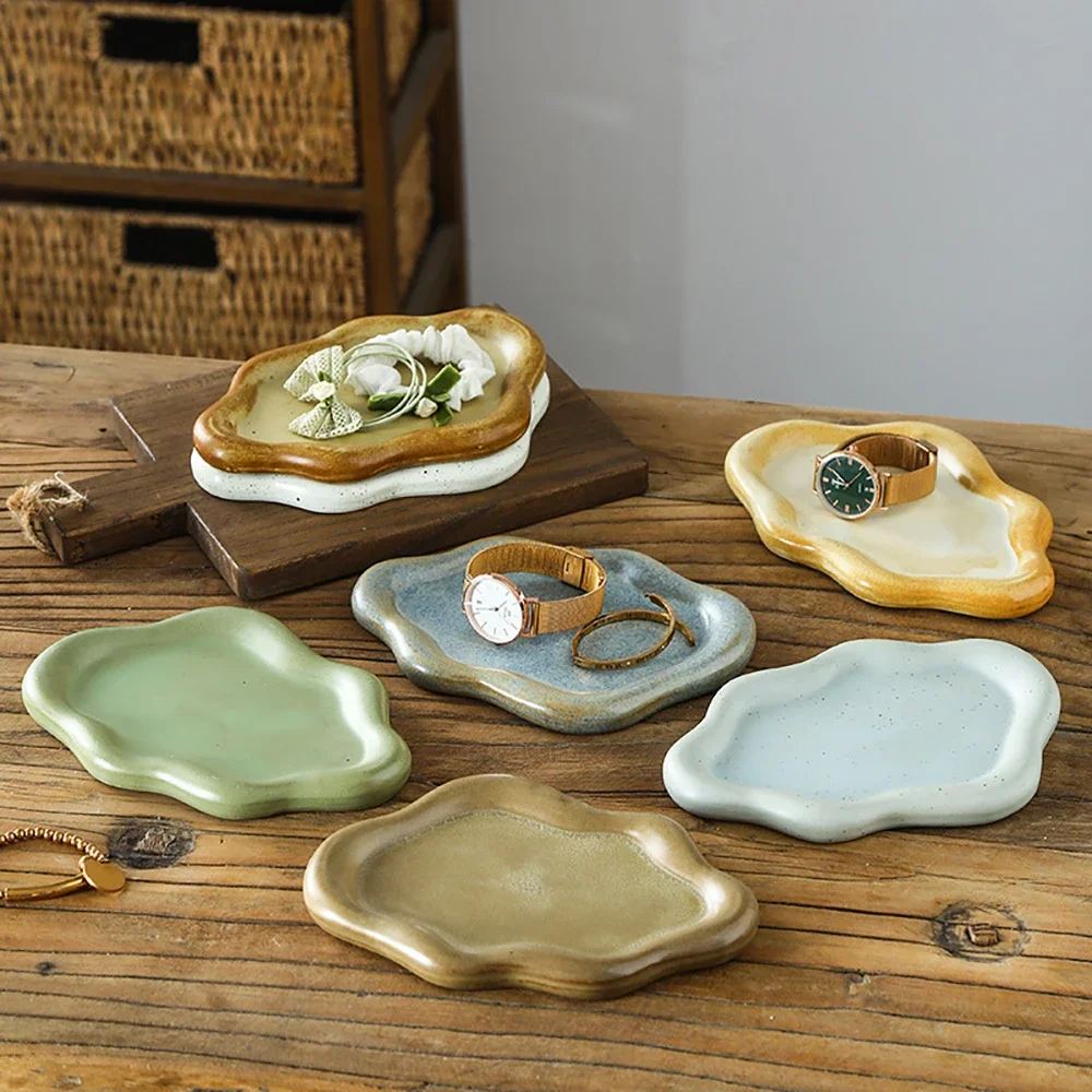 Cloud Shape Delicate Porcelain Plate Modern High Grade Colorful Ceramic Homehold Tableware Dessert Cake Display Plates