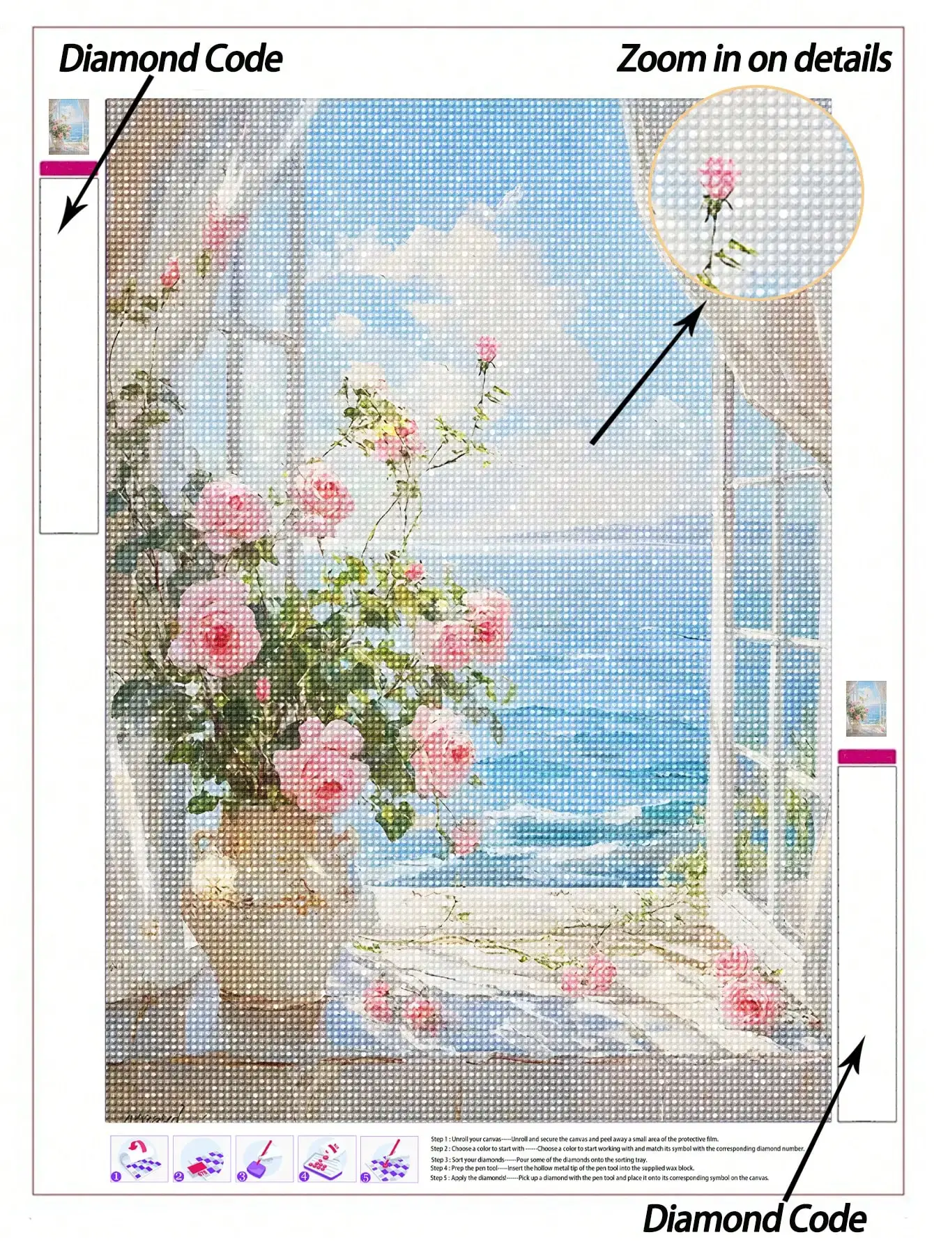 

| 5D DIY Diamond Painting | Oil-Inspired Natural Scenery Diamond Art Set, Ocean-Facing Scenery, Rhinestones Full Mosaic Crafts Kit. HD Art Diamond. Gift Diamond Painting, Concentrate And Calm Your Mood Through DIY.