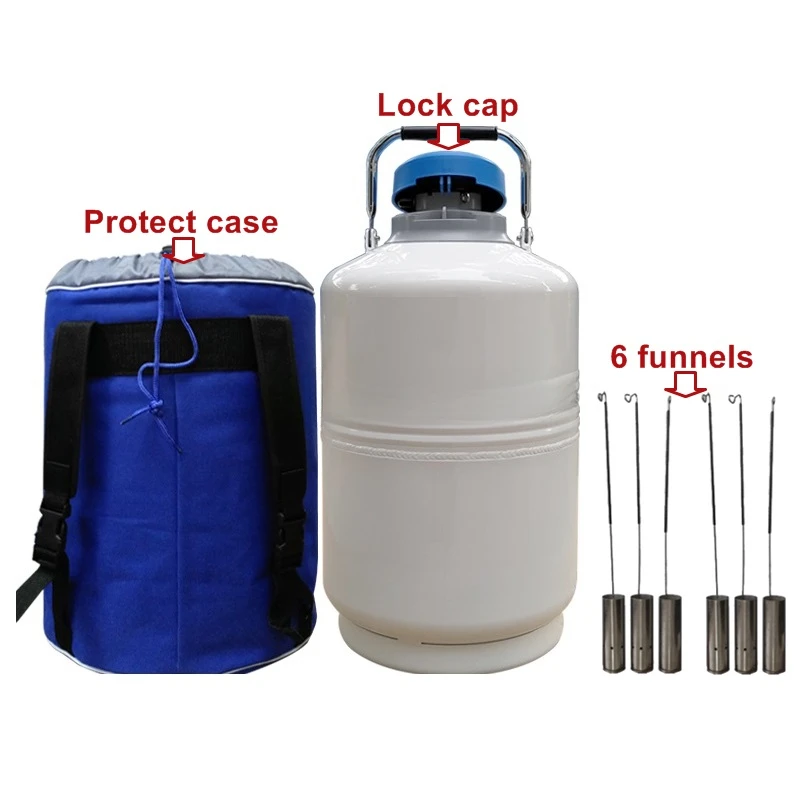 Professional LY Liquid Nitrogen Tank Container 10L Be Made Of Aviation Aluminum 11 Layers Lock Temperature For Research laborato