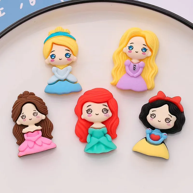 10Pcs Lovely Cartoon Princess Flat Back Resin Cabochon Hair Embellishments Ornament Applique DIY Wedding Scrapbook Craft