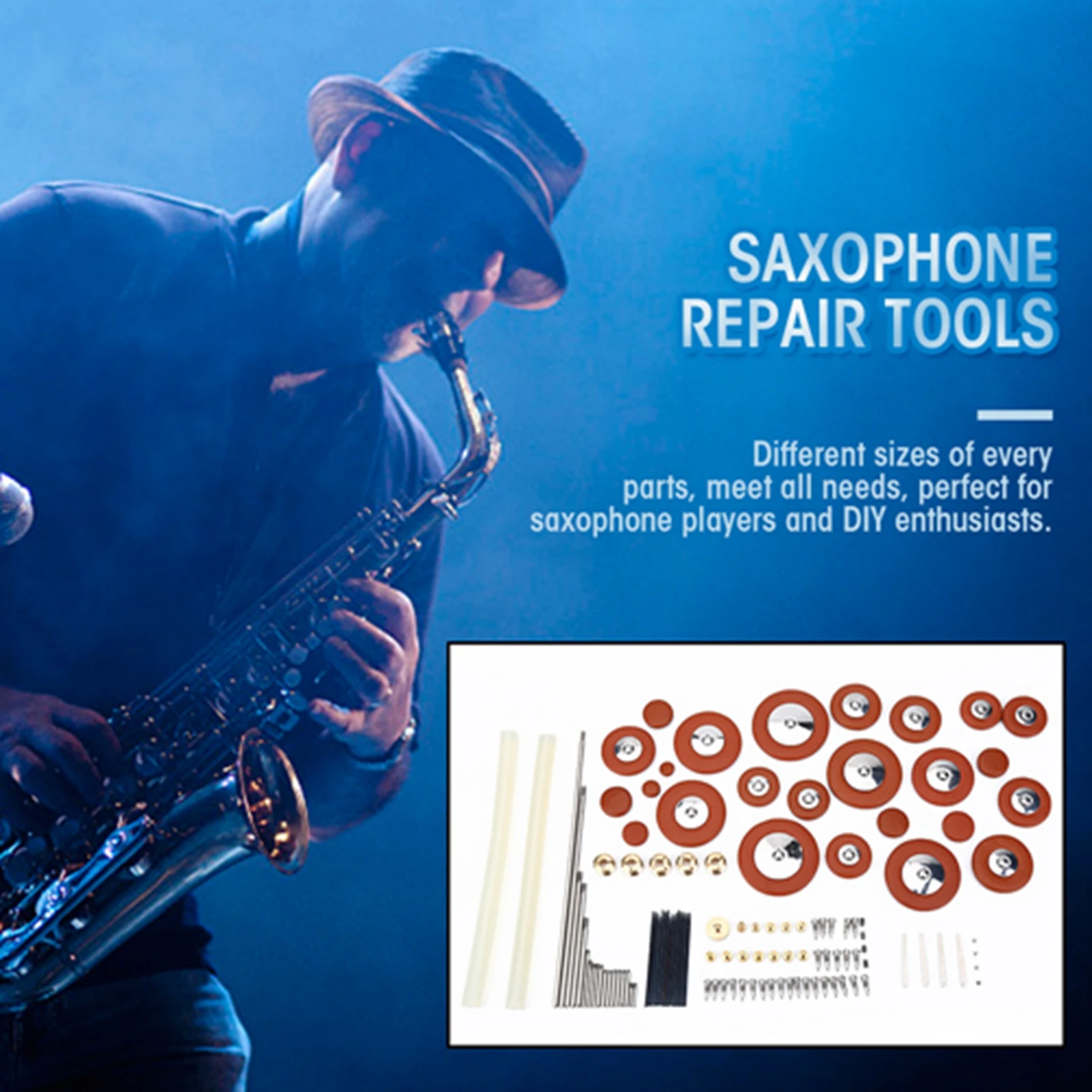 

Saxophone Repair Tools 1 Set Alto Saxophone Repair Tools Alto Sax Musical Instrument Screws Pad Nut Accessories