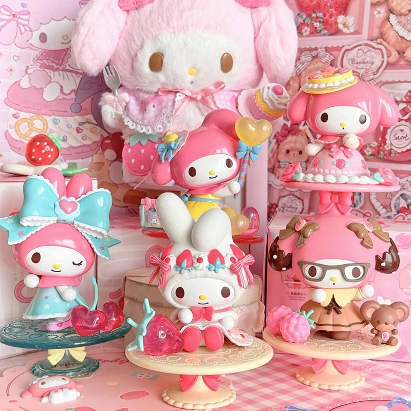 Mininstants Sanurgente My Melody Afternoon Tea Series Blind Box, Lovely Sweet Anime Figure, Surprise Box, Cartoon Model, Anime Figure, peuvToy