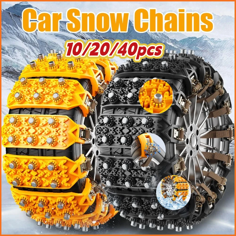 

10/20/40pcs Anti-Skid Snow Chains for Car Motorcycles Tyre Cable Ties Auto Outdoor Snow Tire Tyre Anti Skid Chain Emergency Tool
