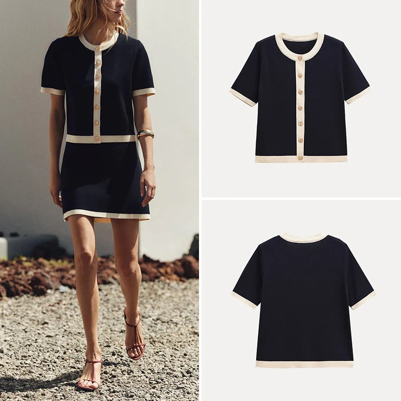 

Faionable Универсальный ор Све круглый Ne Трикотажный Jaet Street Sle Полиэфирное волокно Обычная длина Весна 2025 Женский ...