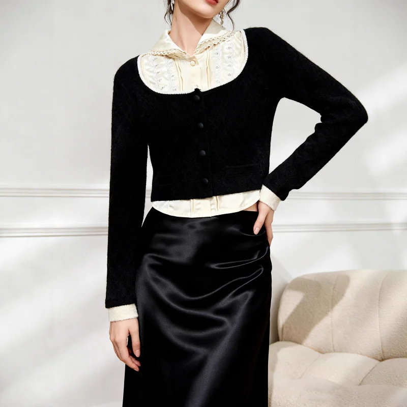 2026 Spring and Autumn New Style Three-Dimensional Floral Loose Knit Cardigan Sweater Coat Women 2