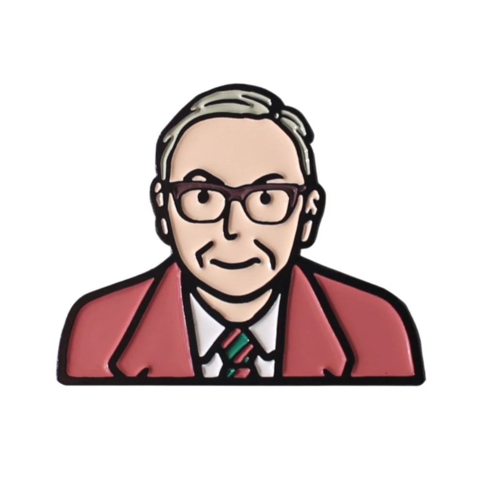 Stock God Buffett Financial Investment Badge Brooch Mascot Gift Decoration Pin for Men and Women