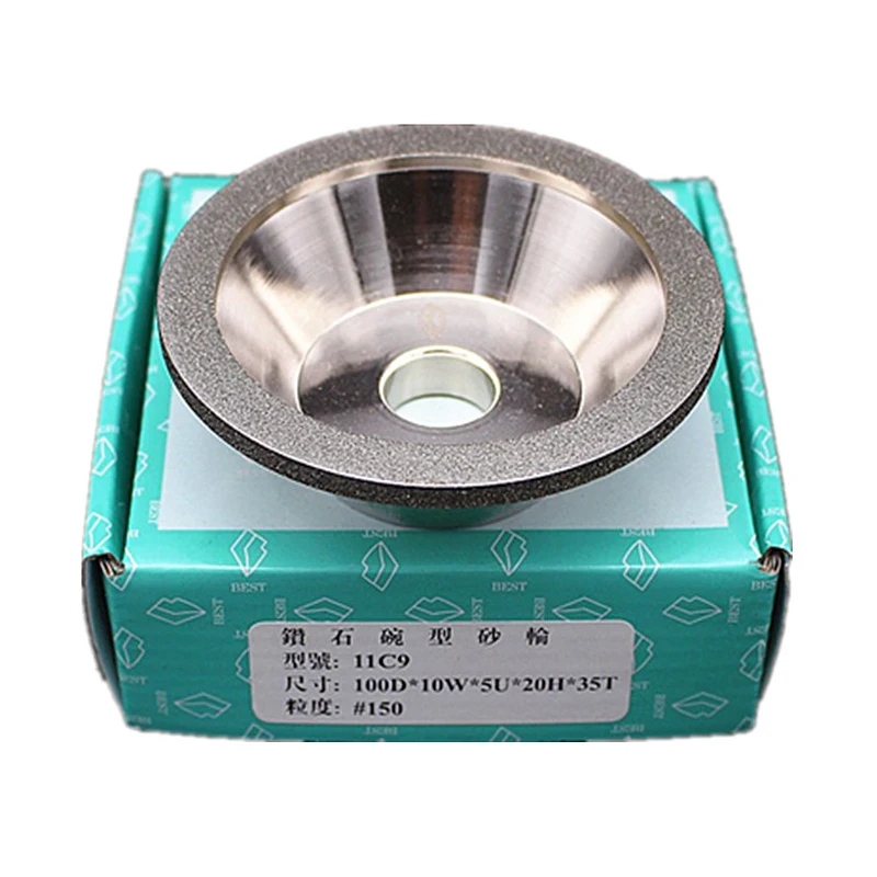 Electroplated Diamond Grinding Wheel Bowl-Shaped 100*20MM Cbn Alloy Grinding Wheel Tungsten Steel Knife Sharpening Machine