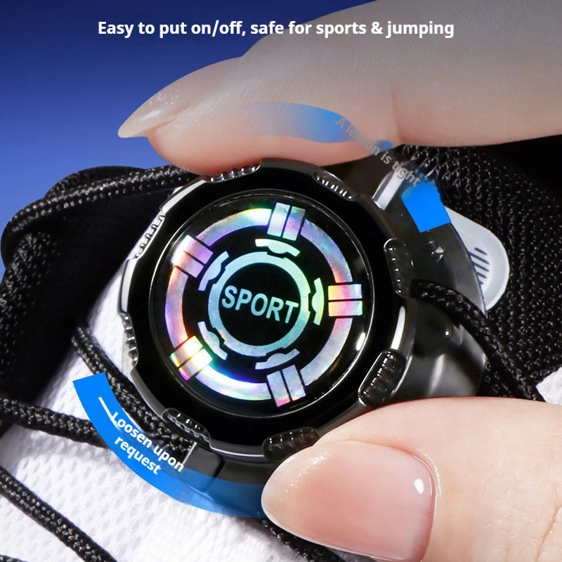 1Pair/2Pair Black and White Outdoor Sports Shoelaces Round Twist-lock Shoelaces Unisex Easy-to-use Automatic Shoelace
