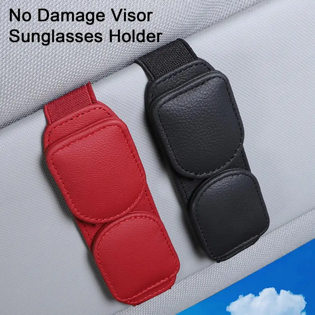ثنائي الاستخدام المغناطيسي سيارة الشمس قناع كليب نظارات بطاقات حالة السيارات النظارات الشمسية قناع حامل نظارات قوس بولي Leather النظارات الجلدية دعم #2