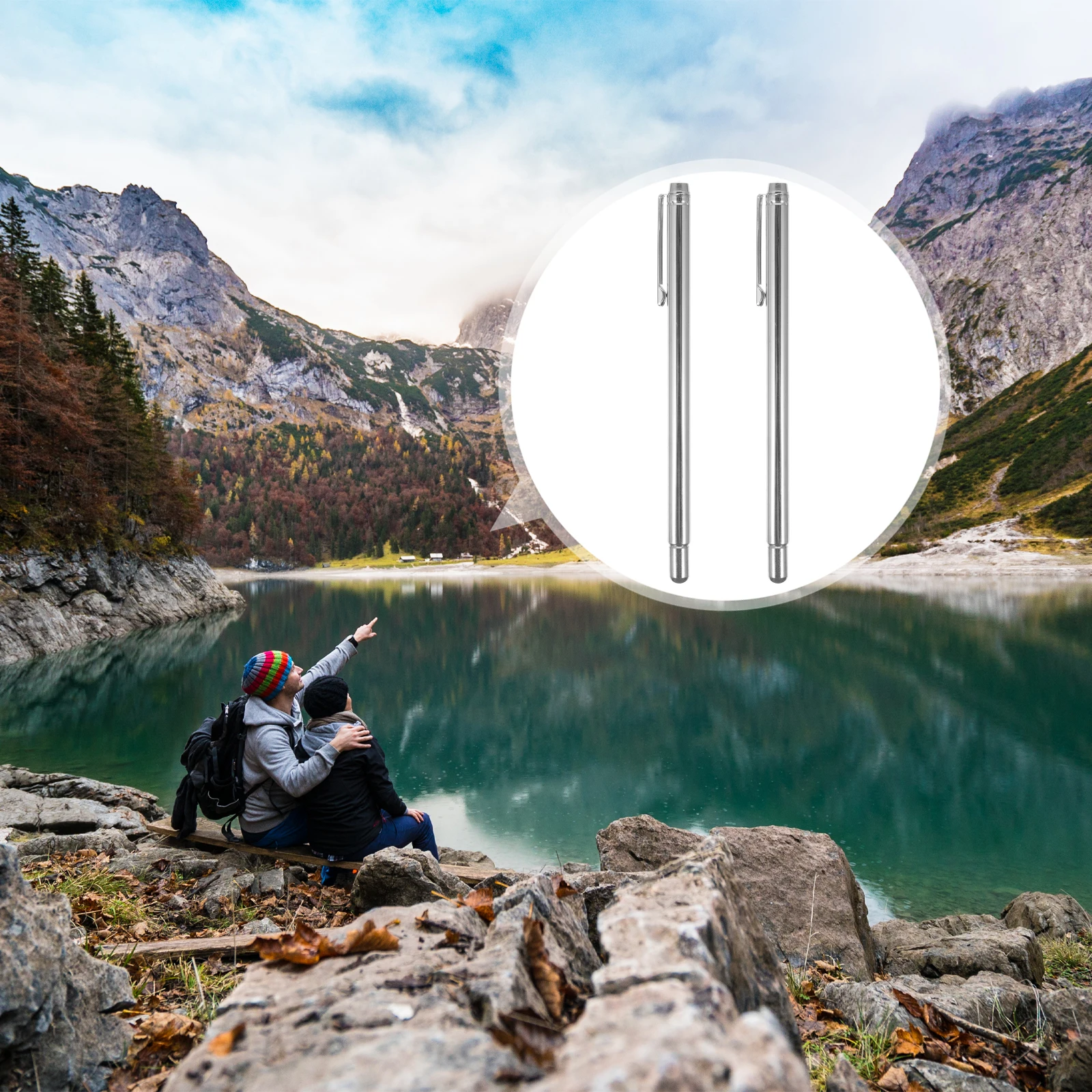 

2 pcs Stainless Steel Dowsing Rods Retractable Divining Tool For Treasure Hunting Detection Metal