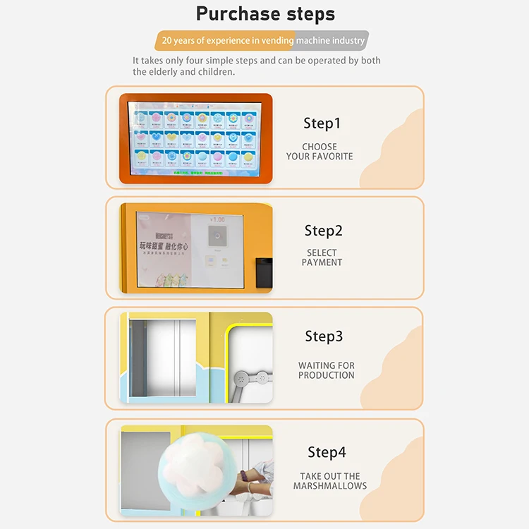 2025 New Cotton Candy Machine Fully Automatic Cotton Candy Vending Machine Mechanical Arm Cotton Candy Machine