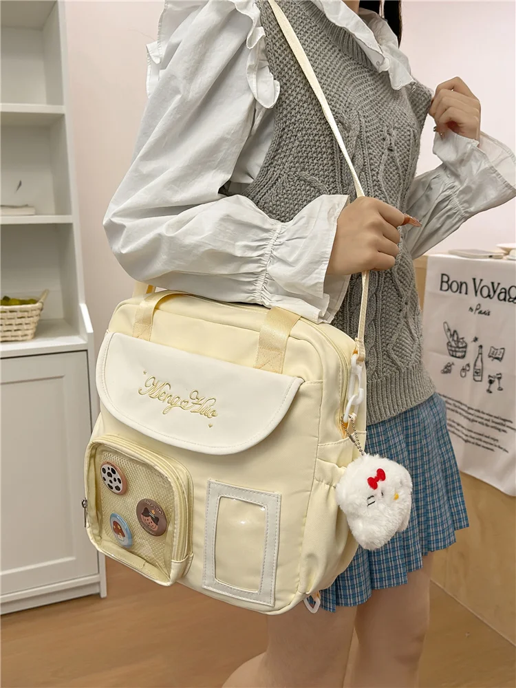 حقيبة ظهر يومية أصلية على طراز الكلية حقيبة كروس شفافة في الحرم الجامعي حقيبة ذات سعة كبيرة للسيدات