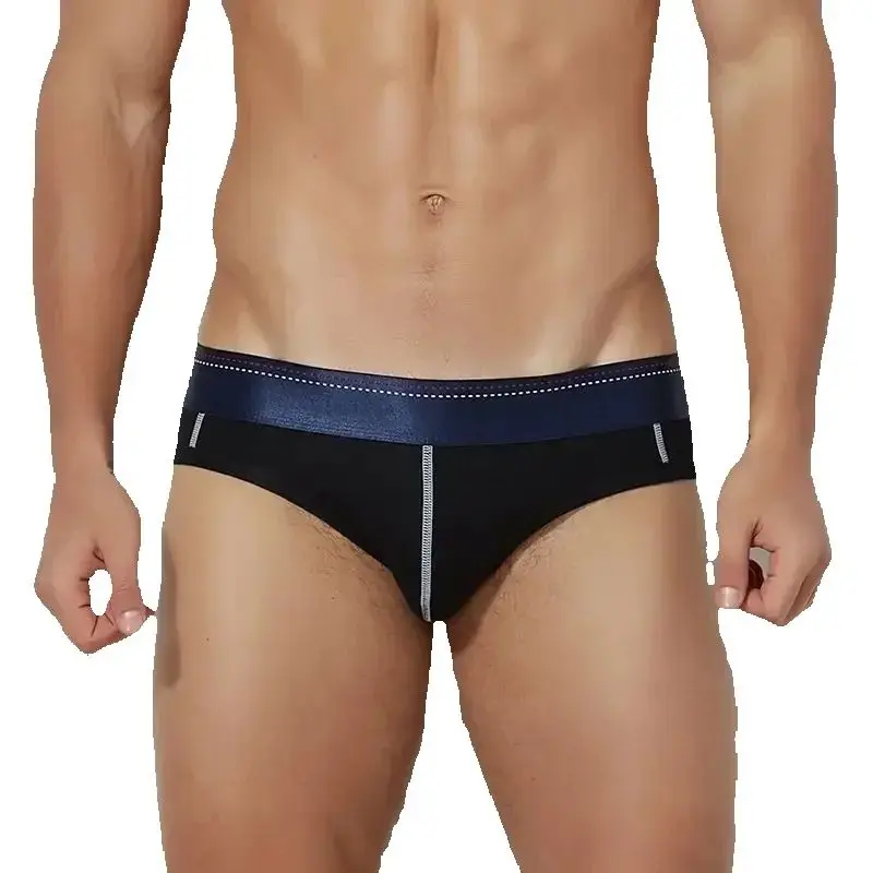 Men's Cotton Briefs, Low Waist U Convex Pouch Sexy Breathable Sport Triangle Underwear For Young Guys Summer