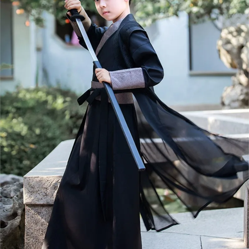 2025 New Spring and Autumn Children's Ancient Costume Hanfu Creative Boys Chinese Song Style Student Performance Costume LH635