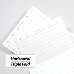 Fromthenon A6A7 Loose Leaf Notebook Horizontal Line Inner Page Vertical Line Three Fold Loose Leaf Paper Replacement Core